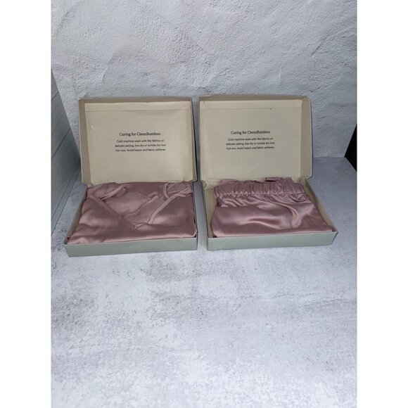 NWT Ettitude Bamboo Silky PJ Cami, Shorts Set‎ Rose Pink Women's Size Large - Picture 5 of 8